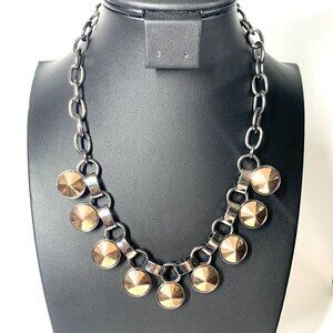 Juicy Couture Chunky Chainlink Riviere Style Necklace Reversible Gold/Silver